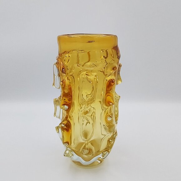 1960s Luxury Hancrafted Sculpture Vase in Glass By Jan Beranek for Skrdlovice . - Picture 3 of 9